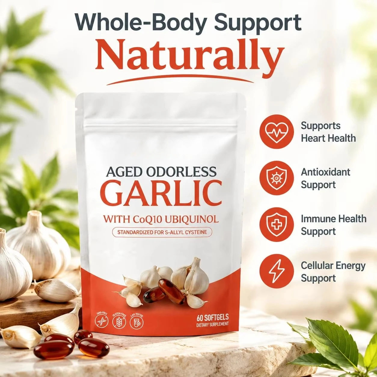 Odorless Aged Garlic Softgels  - Coq10 Ubiquinol Softgel review and price