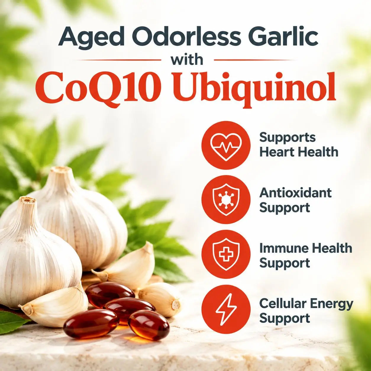 Odorless Aged Garlic Softgels  - Coq10 Ubiquinol Softgel review and price